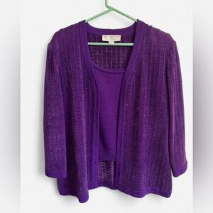 St. John Purple Women's Cardigan and Top Set Size M / 6